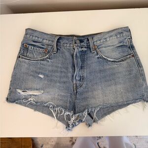 Levi's Light Blue Distressed Jean Shorts